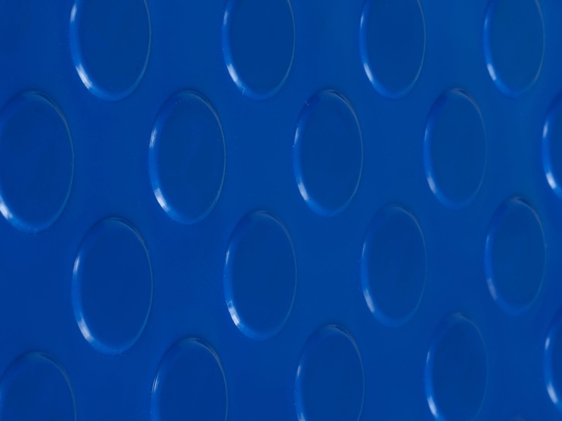 Mavi paralı PVC zemin kaplama - oval yuvarlak kabartmalı mavi coin PVC